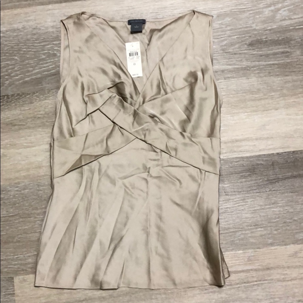 🆕 Ann Taylor Silk Tank Blouse with zipper side